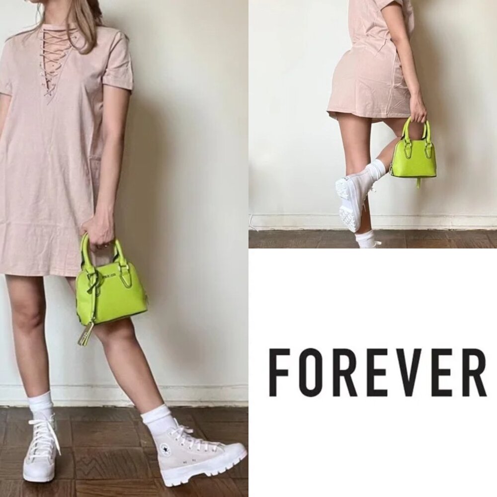 Forever 21 Blush Lace-Up Top